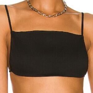 WeWoreWhat Ruched Bandeau Top in Black Size L